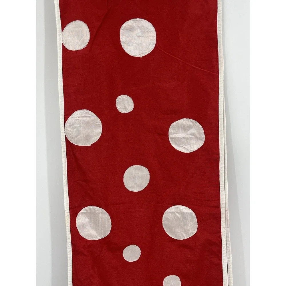 Pier 1 Imports Snow Balls Table Runner Red White Christmas Valentines